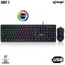 Kit Gamer Teclado + Mouse USB LED RGB KP-TE118 Knup